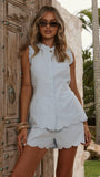 Finlay Button Up Top Blue