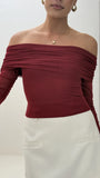 Isadora Off Shoulder Top Wine