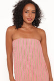 Soph Strapless Maxi Dress Pink Stripe