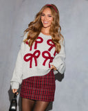 Wrap Me Up Graphic Bow Knit Sweater