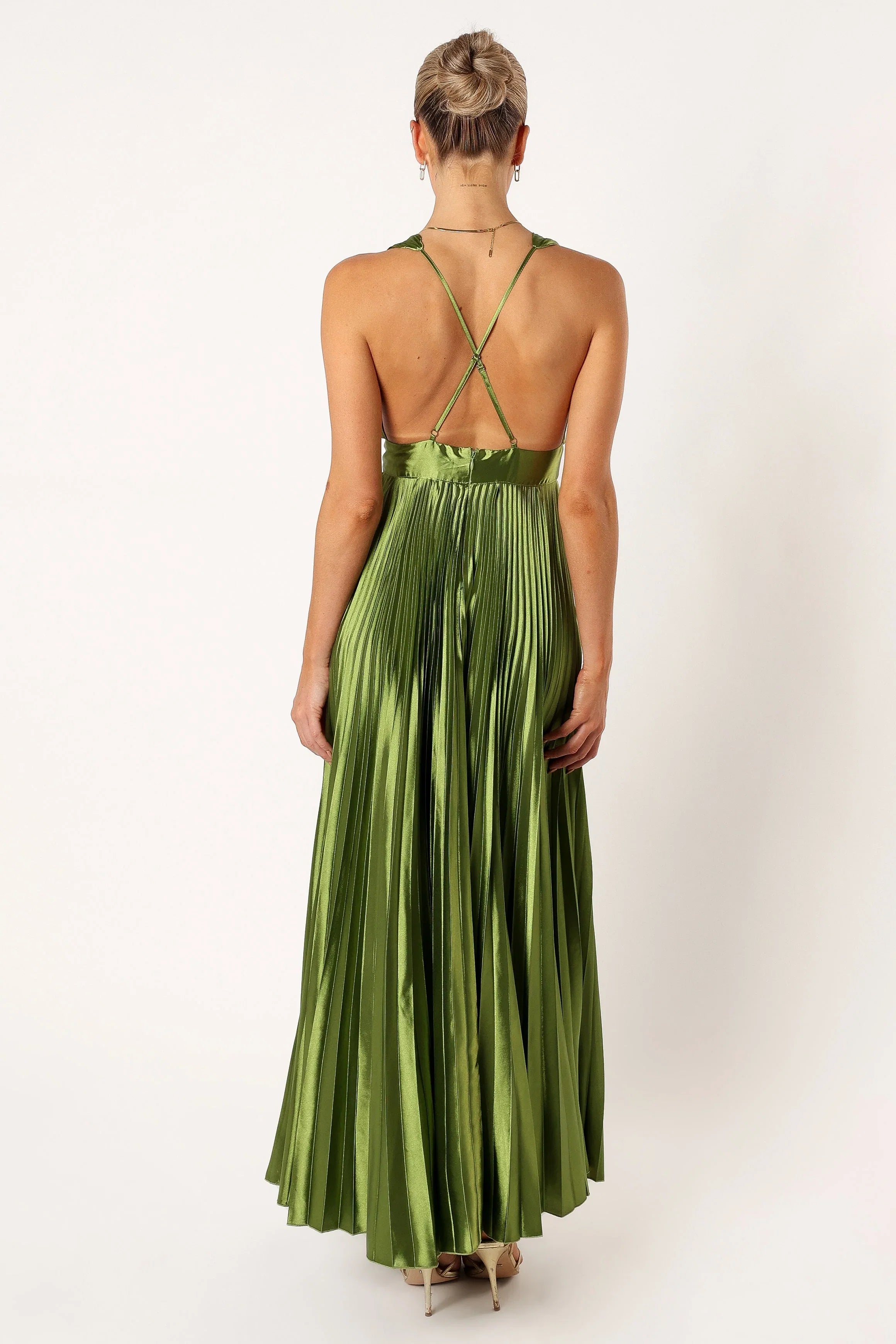 Kris Pleated Maxi Dress Martini Olive