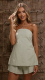 Kiki Strapless Top and Shorts Set Sage