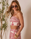Homestead Printed Strapless Crop Top