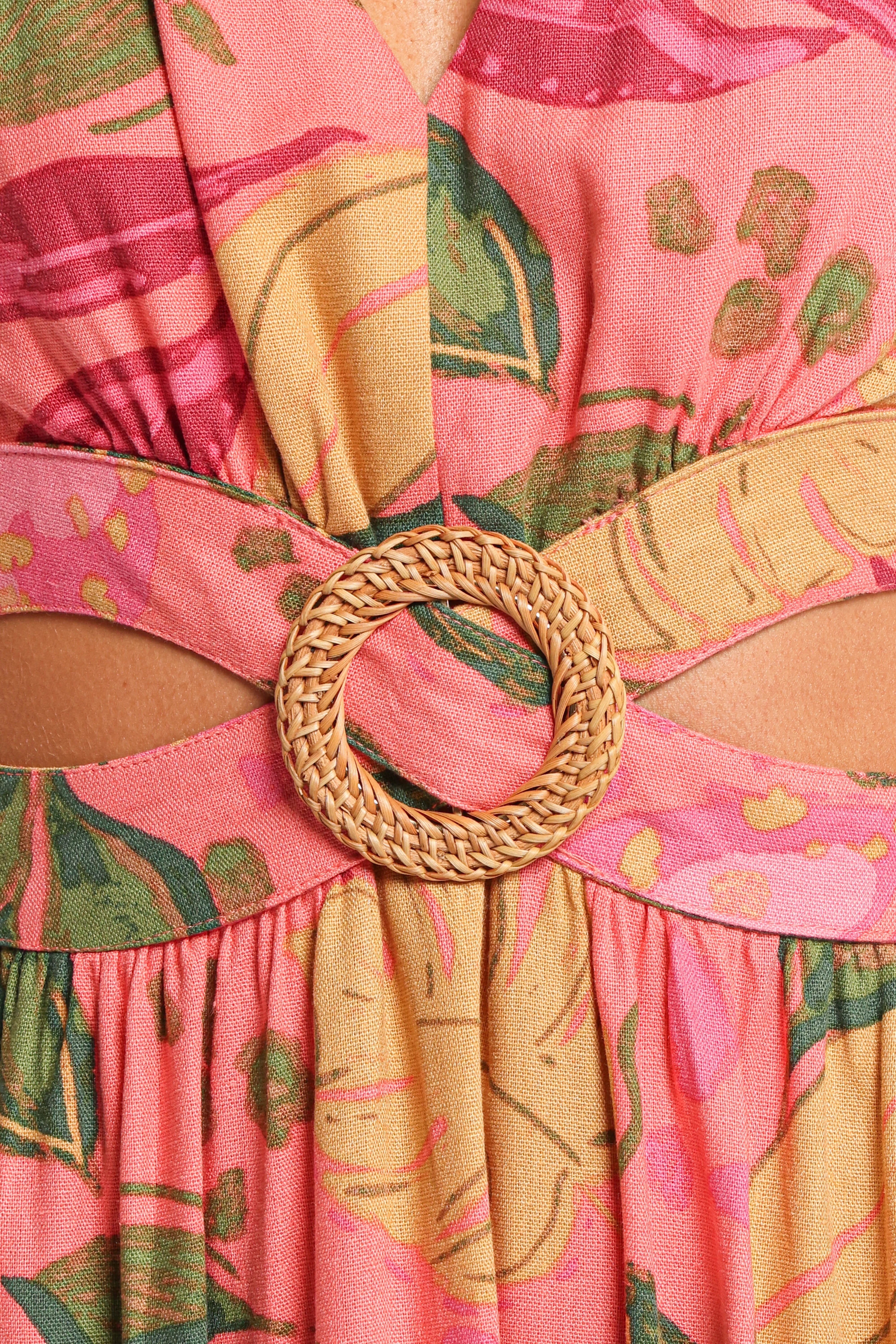 Oasis Midi Dress Pink Rio