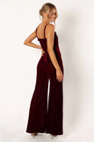 Lexie Velvet Jumpsuit Burgundy