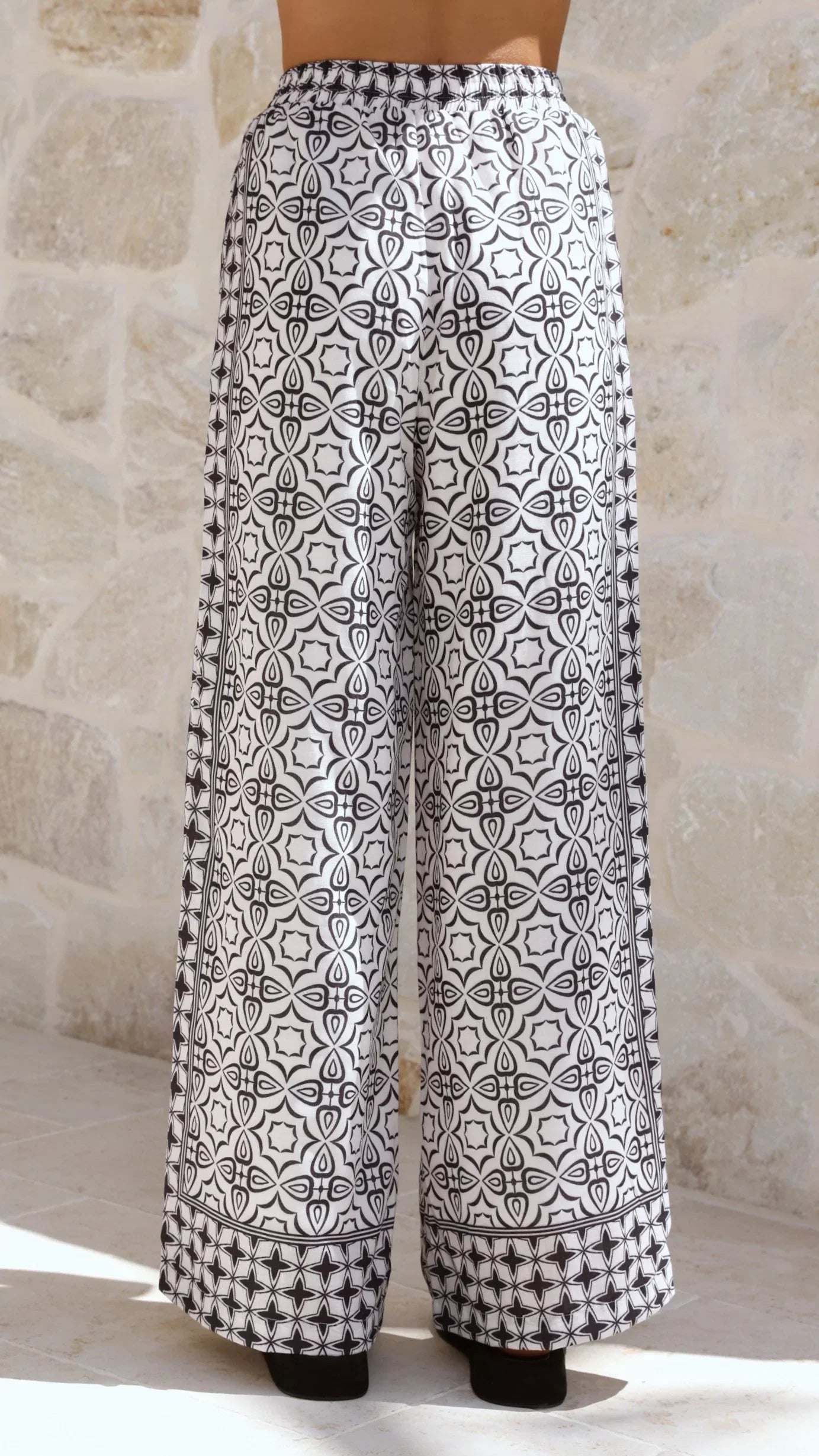 Ollie Pants Black White Print