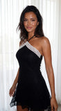 Elarie Lace Mini Dress Black