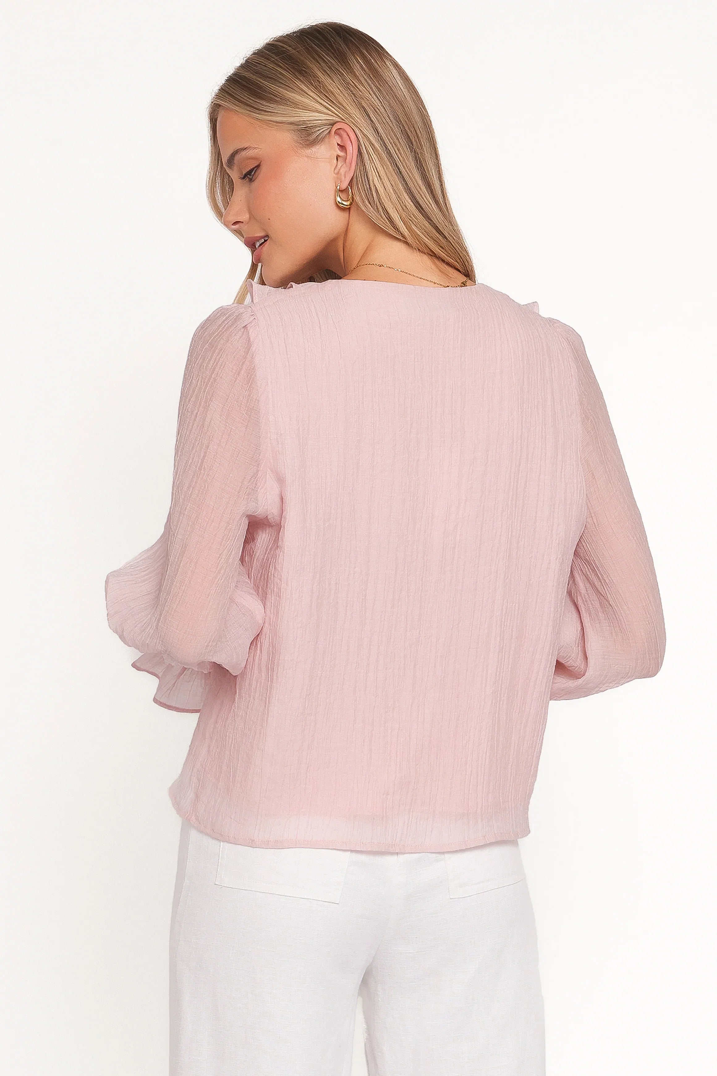 Lennon Ruffle Blouse Blush