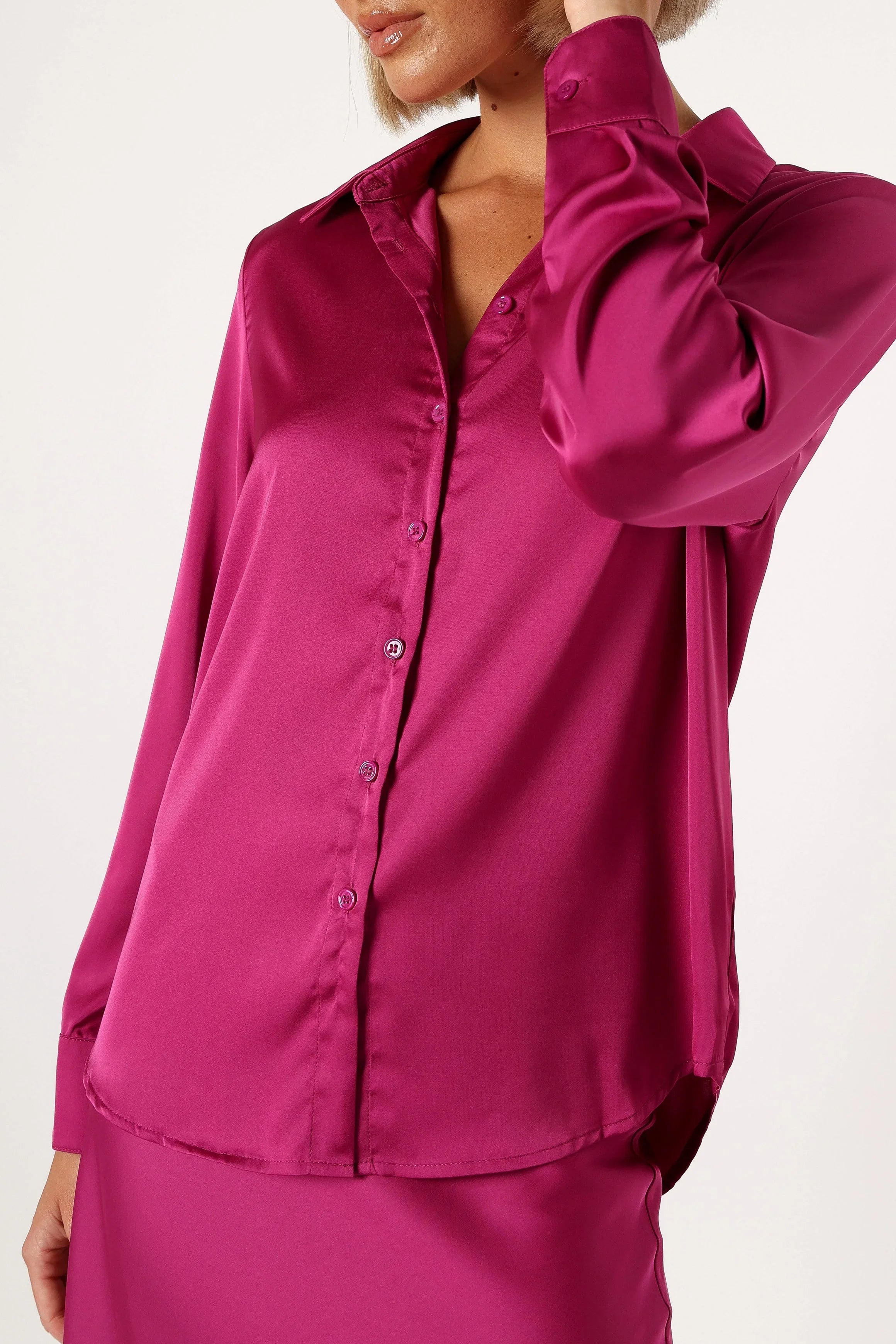 Narissa Satin Shirt Magenta