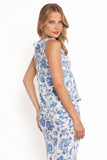 Claud Top Blue White Floral