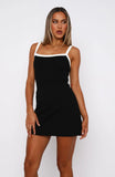 In This Moment Ribbed Mini Dress Black White