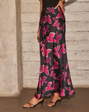 Light Feels Satin Butterfly Print Maxi Skirt