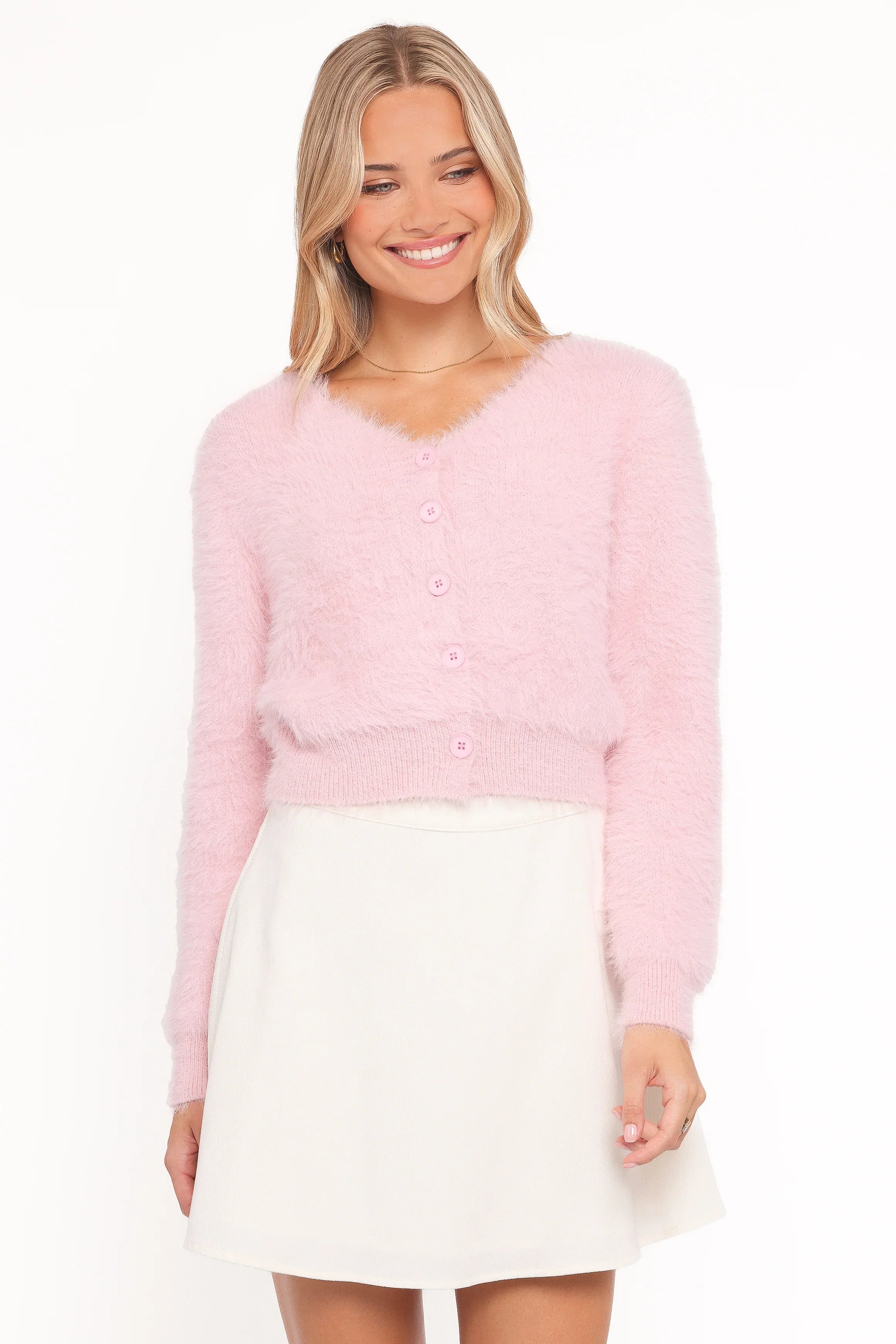 Evelin Cropped Cardigan Pink