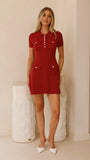 Taylah Collared Mini Dress Maroon