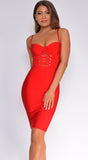Selah Red Corset Bustier Bandage Dress