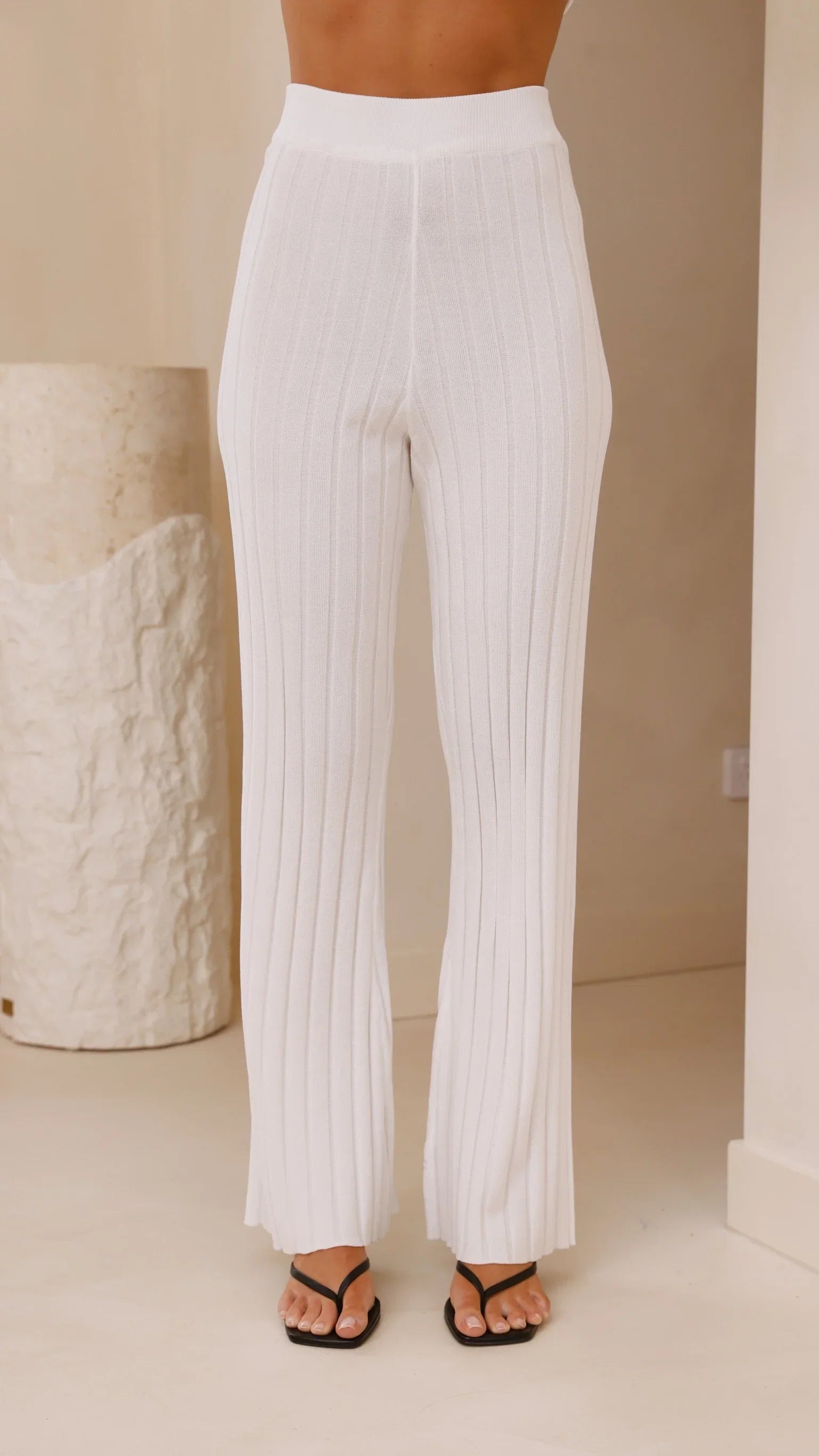 Megan Knit Pants White