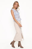 Dana Denim Midi Skirt Bone