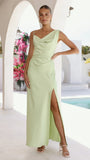 Iris Asymmetrical Maxi Dress Key Lime