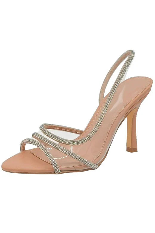 Chiara Allure Embellished High Heels Nude