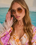 Amirae Round Wire Frame Sunglasses