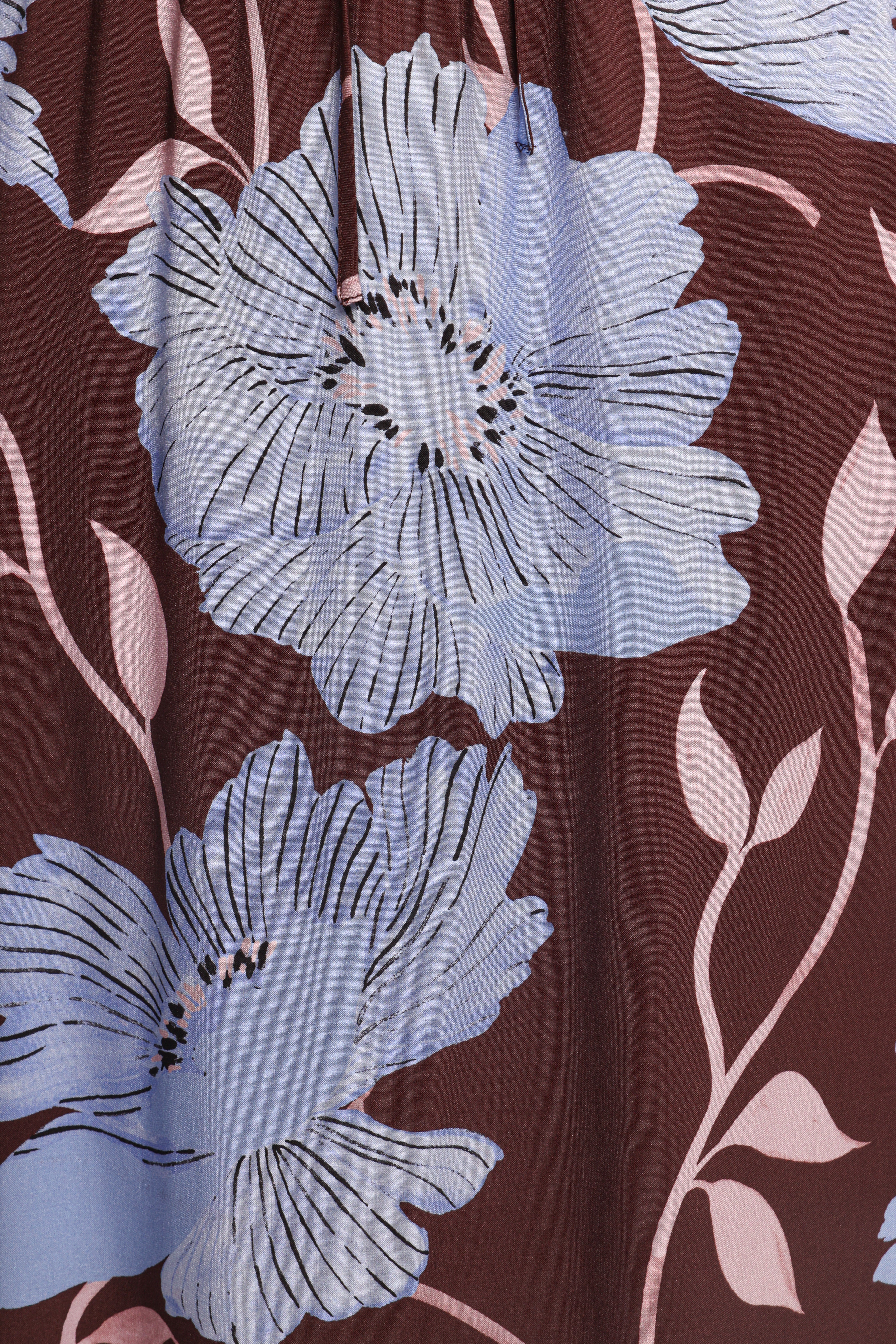 Angie Midi Skirt Blue Poppies