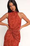Isabeau Midi Dress Red Roses