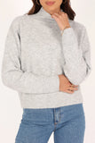 Brianna Mockneck Knit Sweater Heather Grey