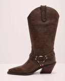 Echo Canyon Vegan Leather Western Buckle Boots