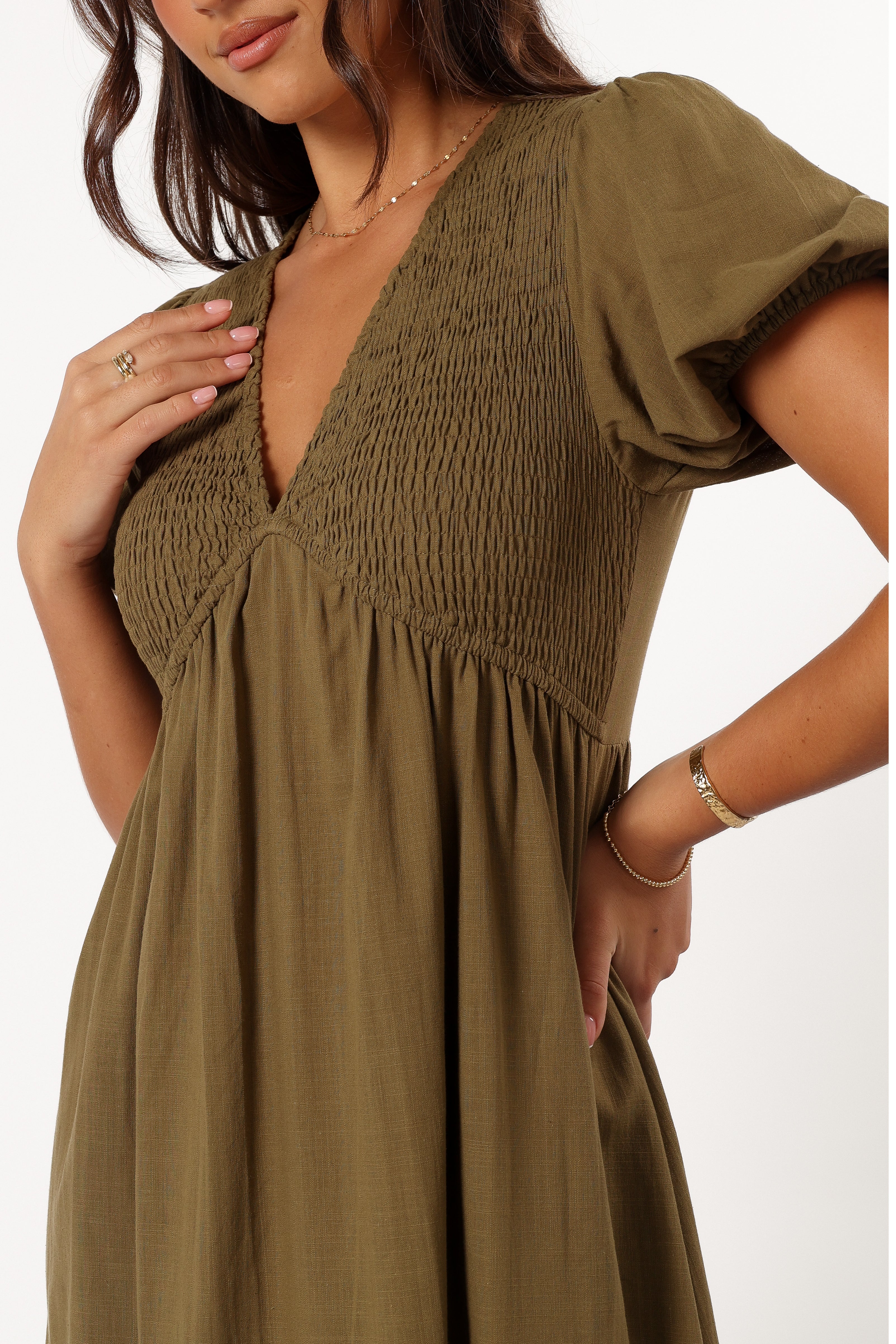 Brooke Midi Dress Khaki