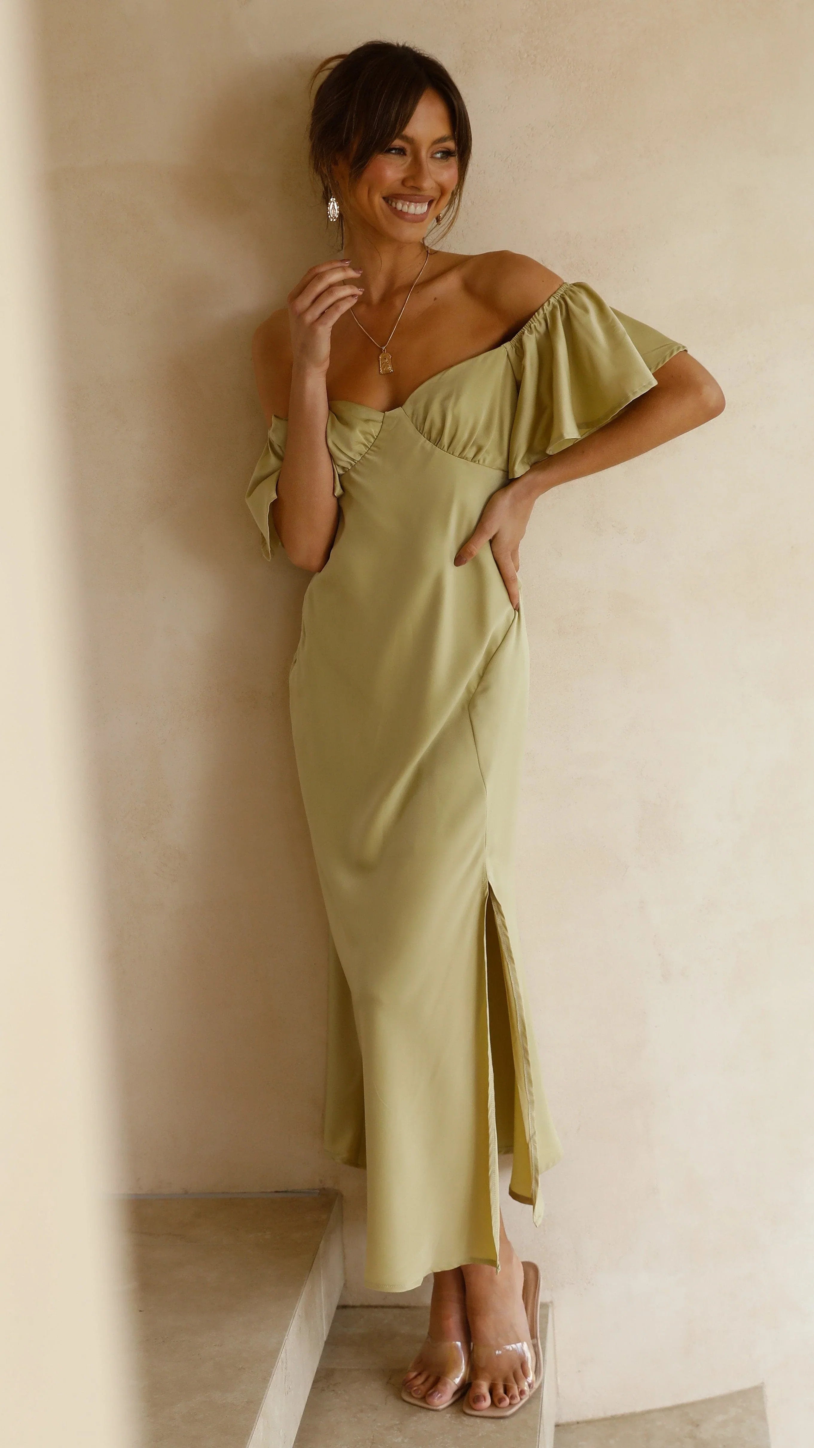 Louisa Midi Dress Olive