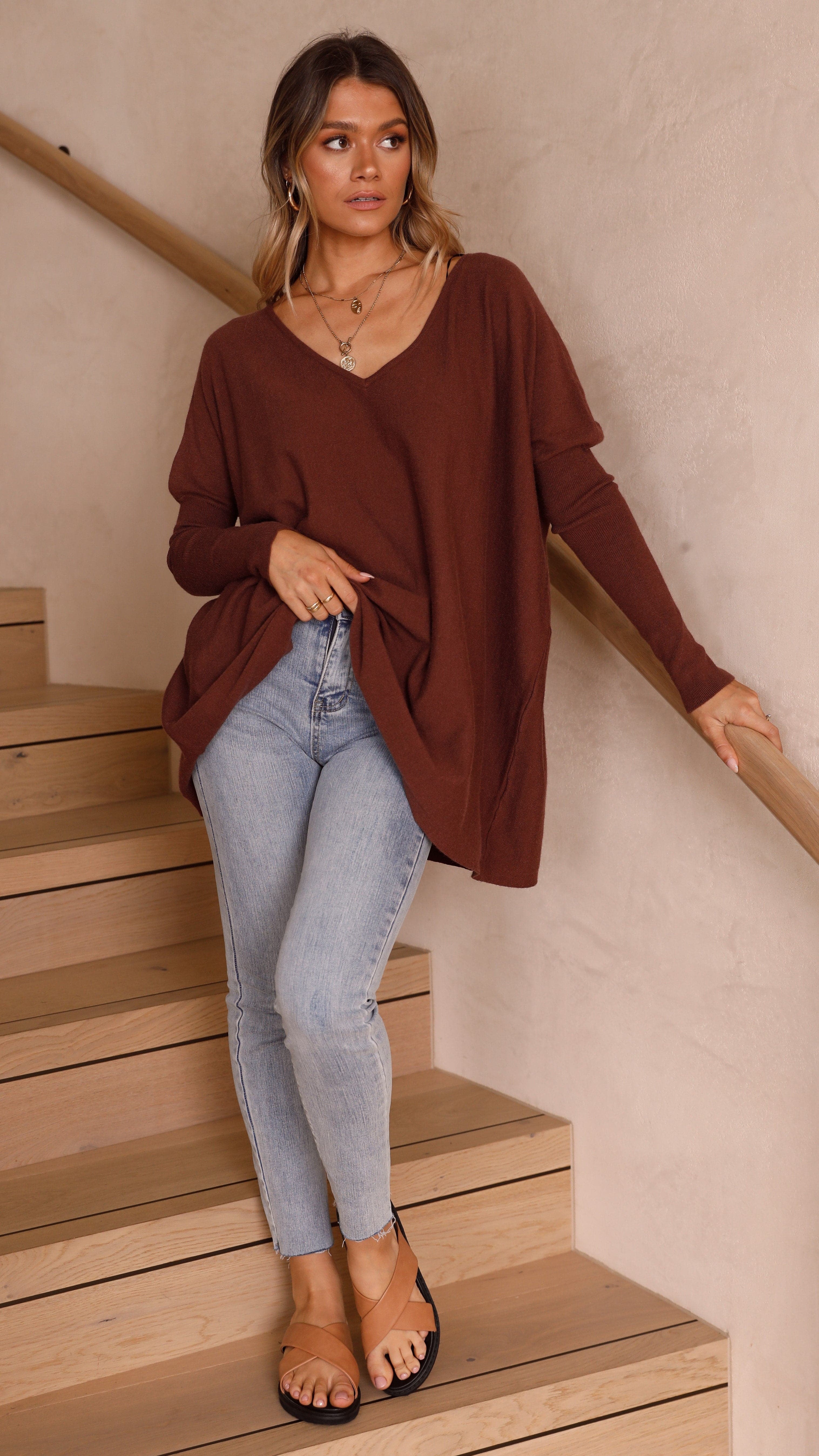 Amalia Knit Top Chocolate