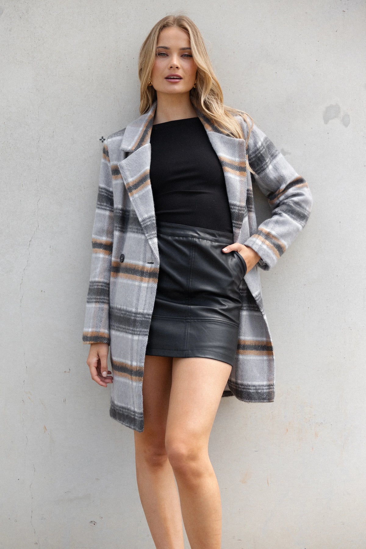 Zella Long Coat Grey Multi