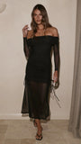 Isadora Off Shoulder Maxi Dress Black