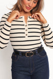 Deni Henley Bodysuit Stripe