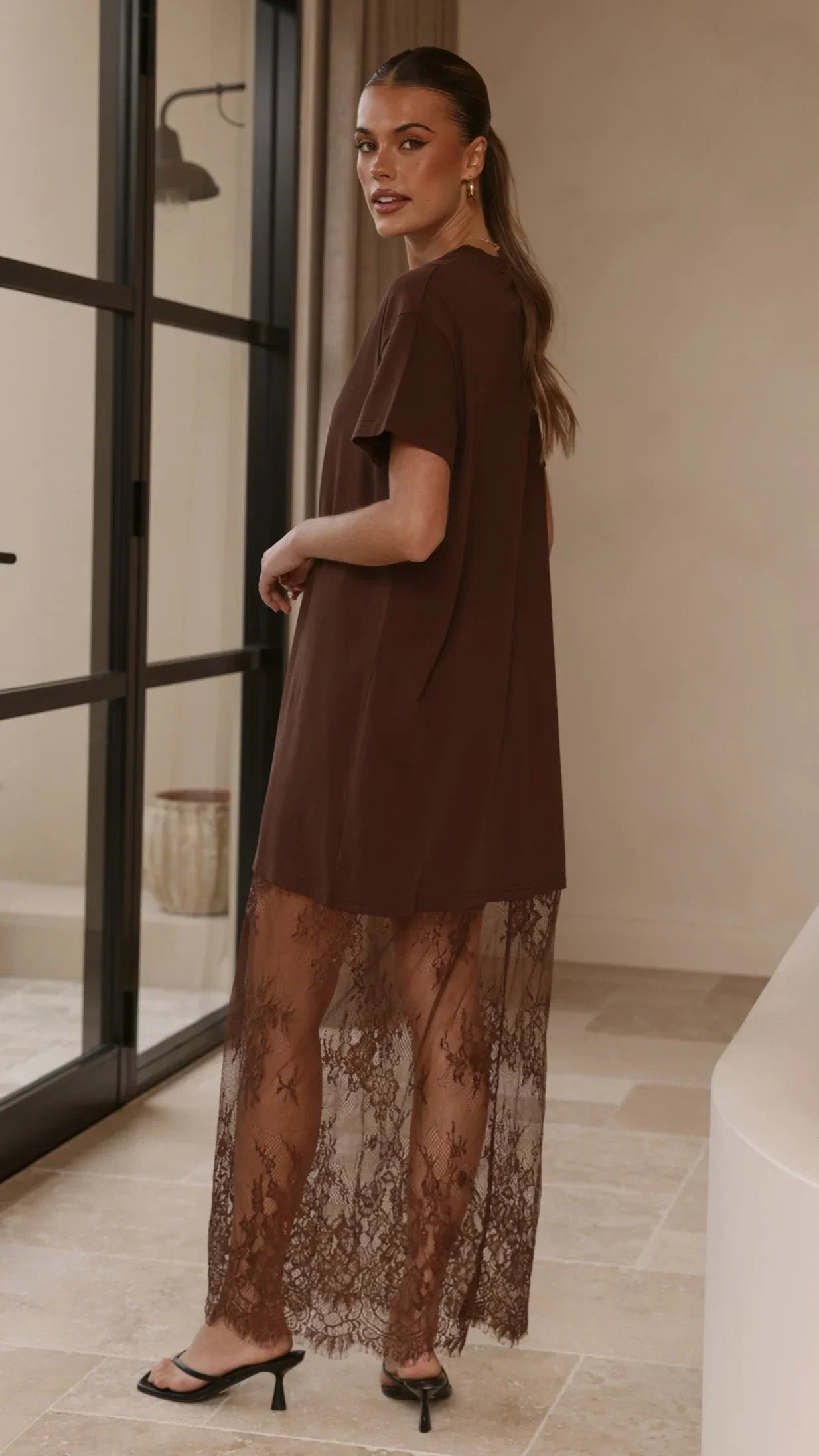 Adora T Shirt Maxi Dress Chocolate