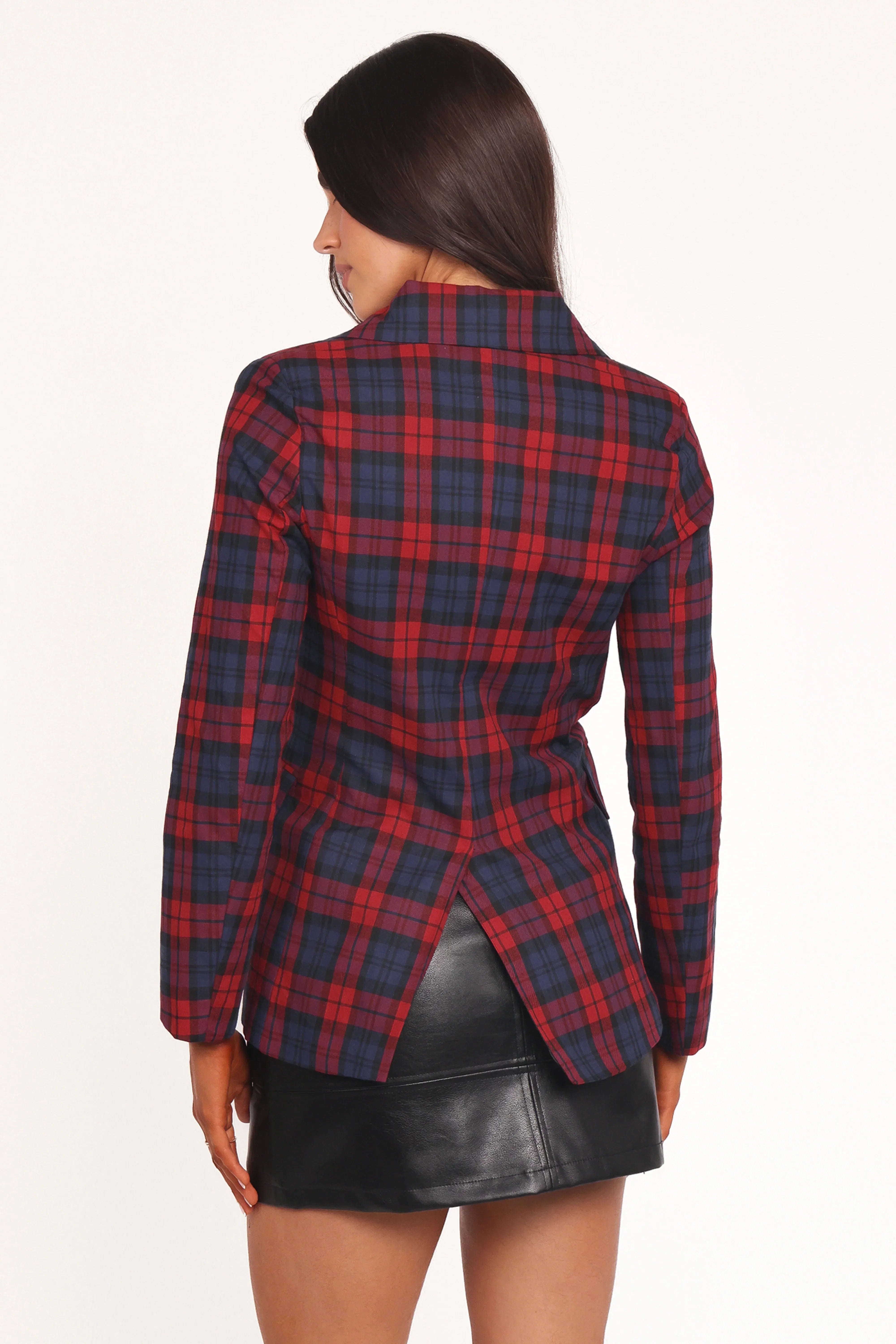 Juliette Blazer Red Plaid