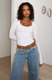 Whisper To You Long Sleeve Top White