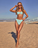 Poolside Lagoon Seersucker Bikini Bottom