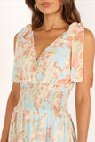 Christabel Tiered Maxi Dress Blue Floral