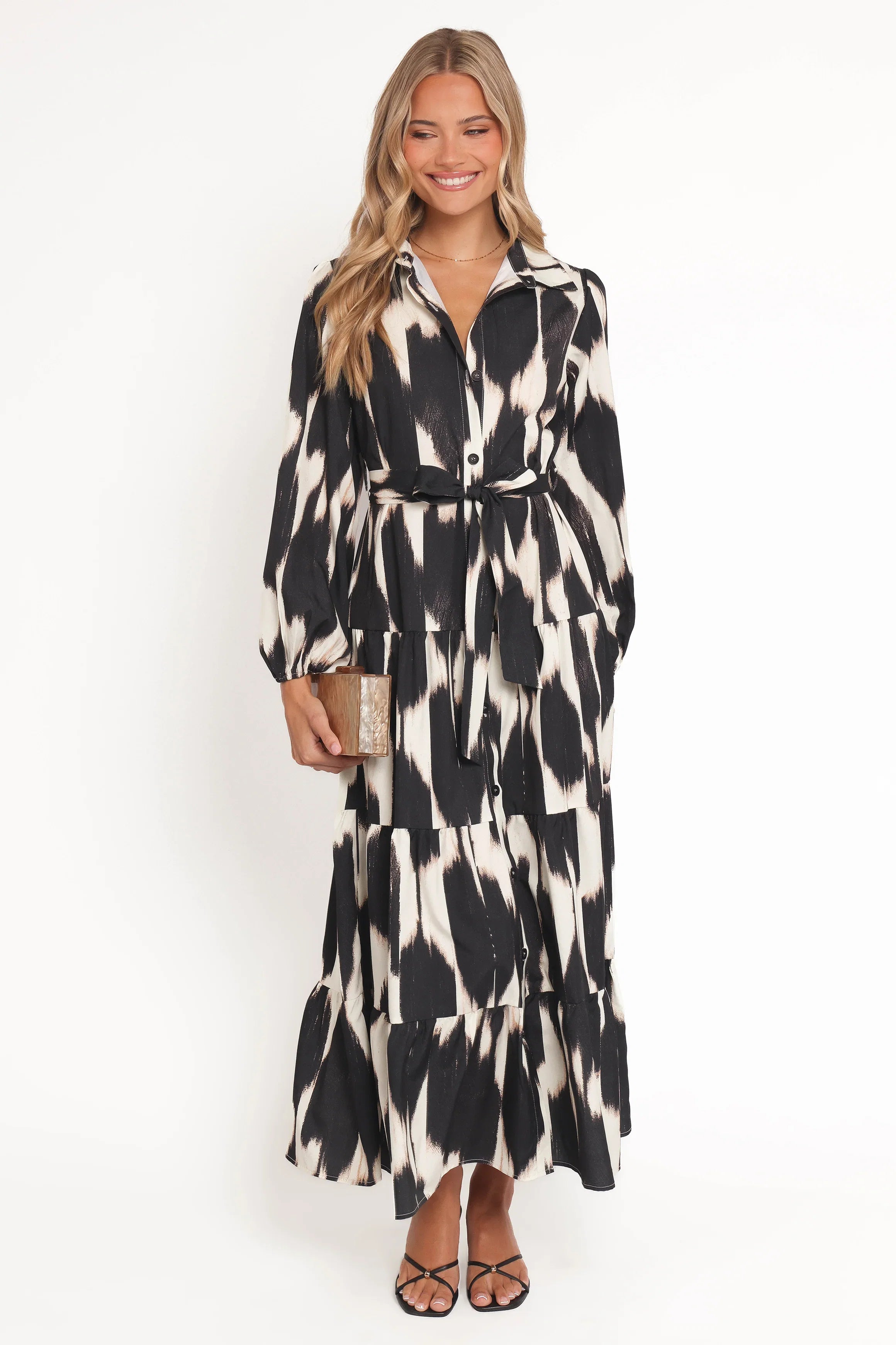 Lincoln Long Sleeve Maxi Dress Black Print