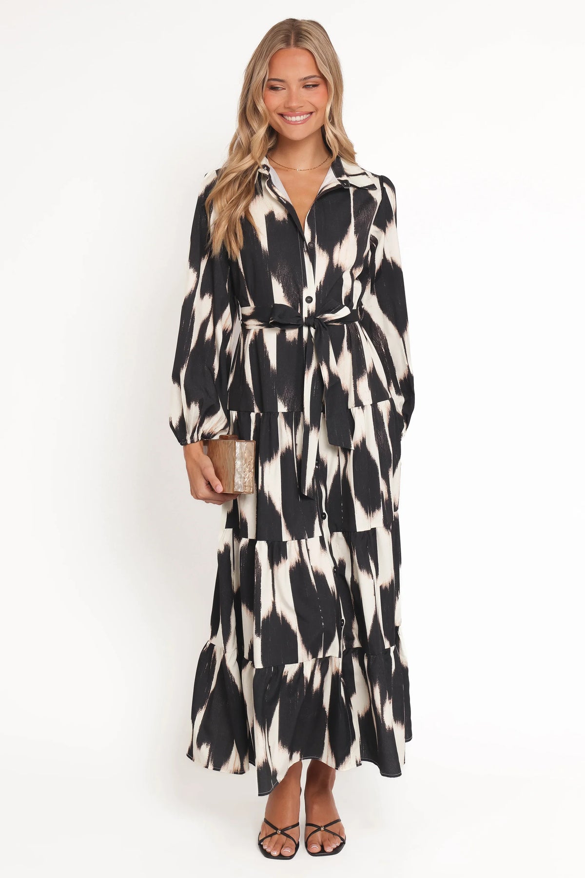 Lincoln Long Sleeve Maxi Dress Black Print