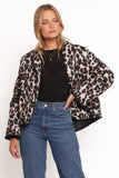 Marcos Leopard Print Quilted Jacket Leopard