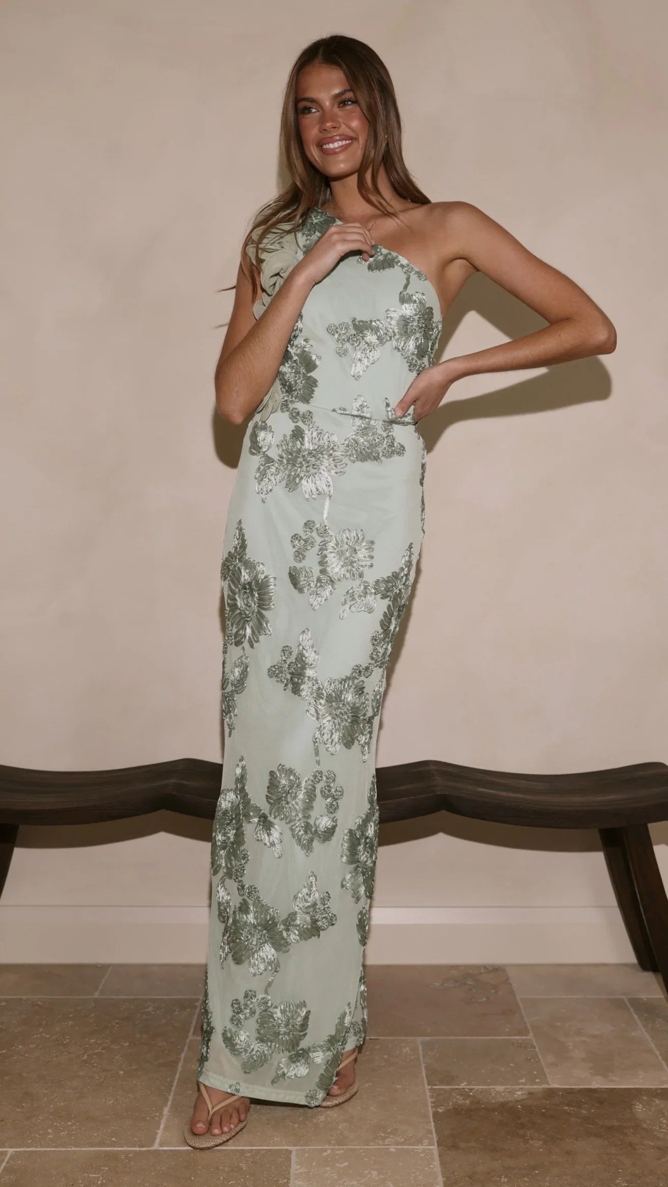 Darlee Maxi Dress Sage Floral