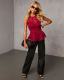 Sun Glow Pleated Chiffon Top