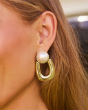 Calena Pearl Door Knocker Earrings