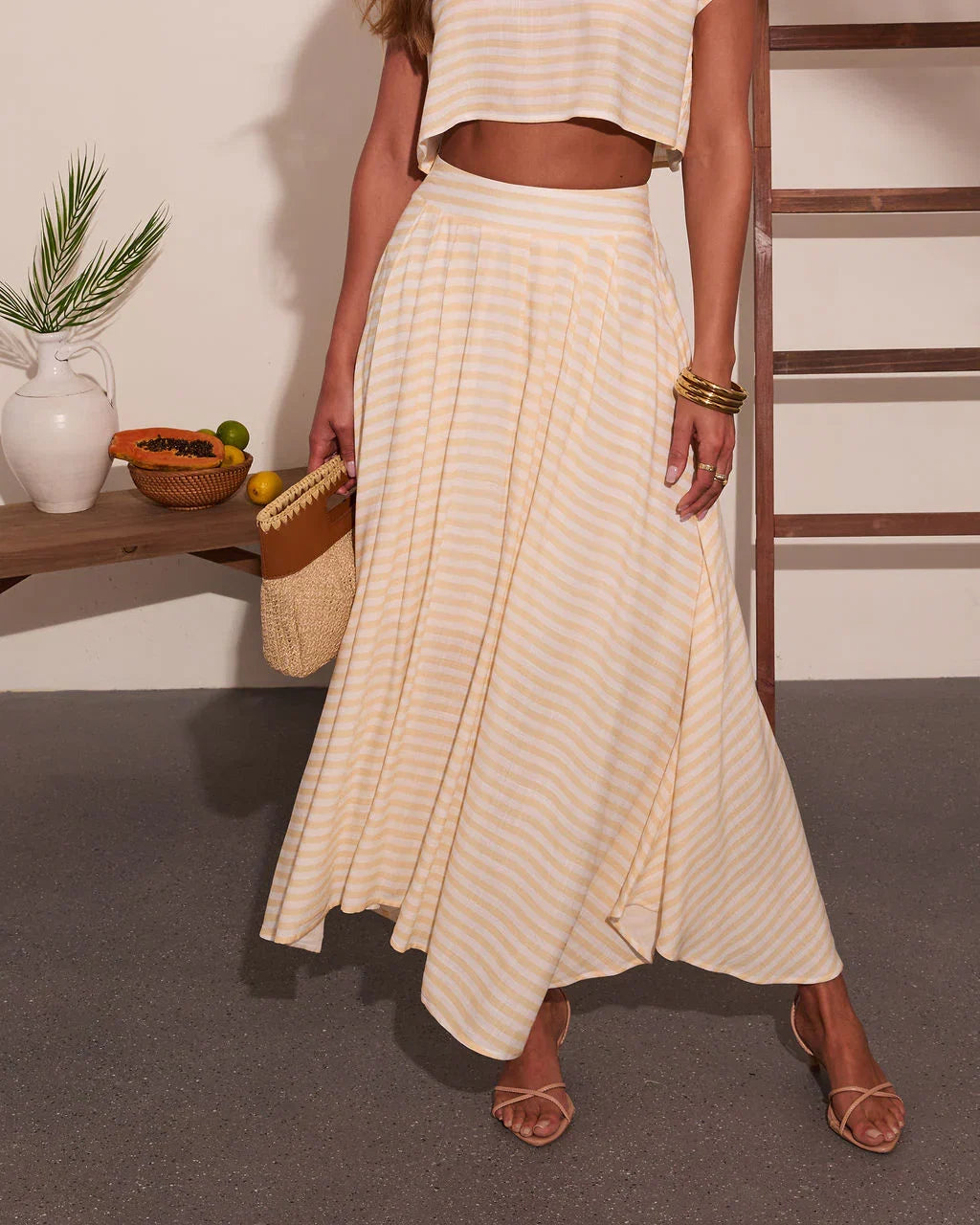 Morning Breeze Striped Maxi Skirt