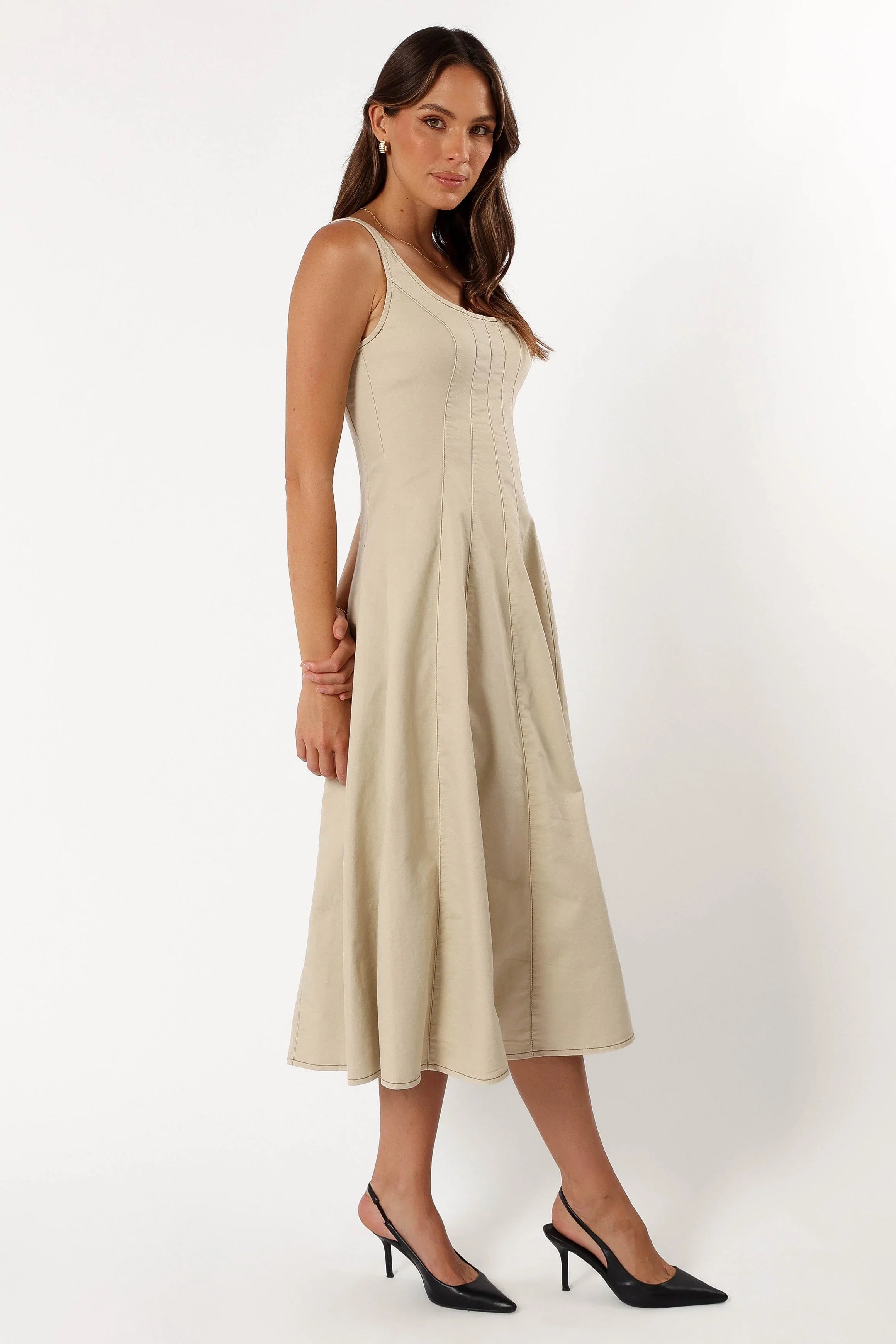 Una Midi Dress Beige