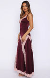 Powerful Pose Satin Maxi Dress Plum Baby Pink