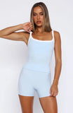 Nows The Time Active Tank Baby Blue White