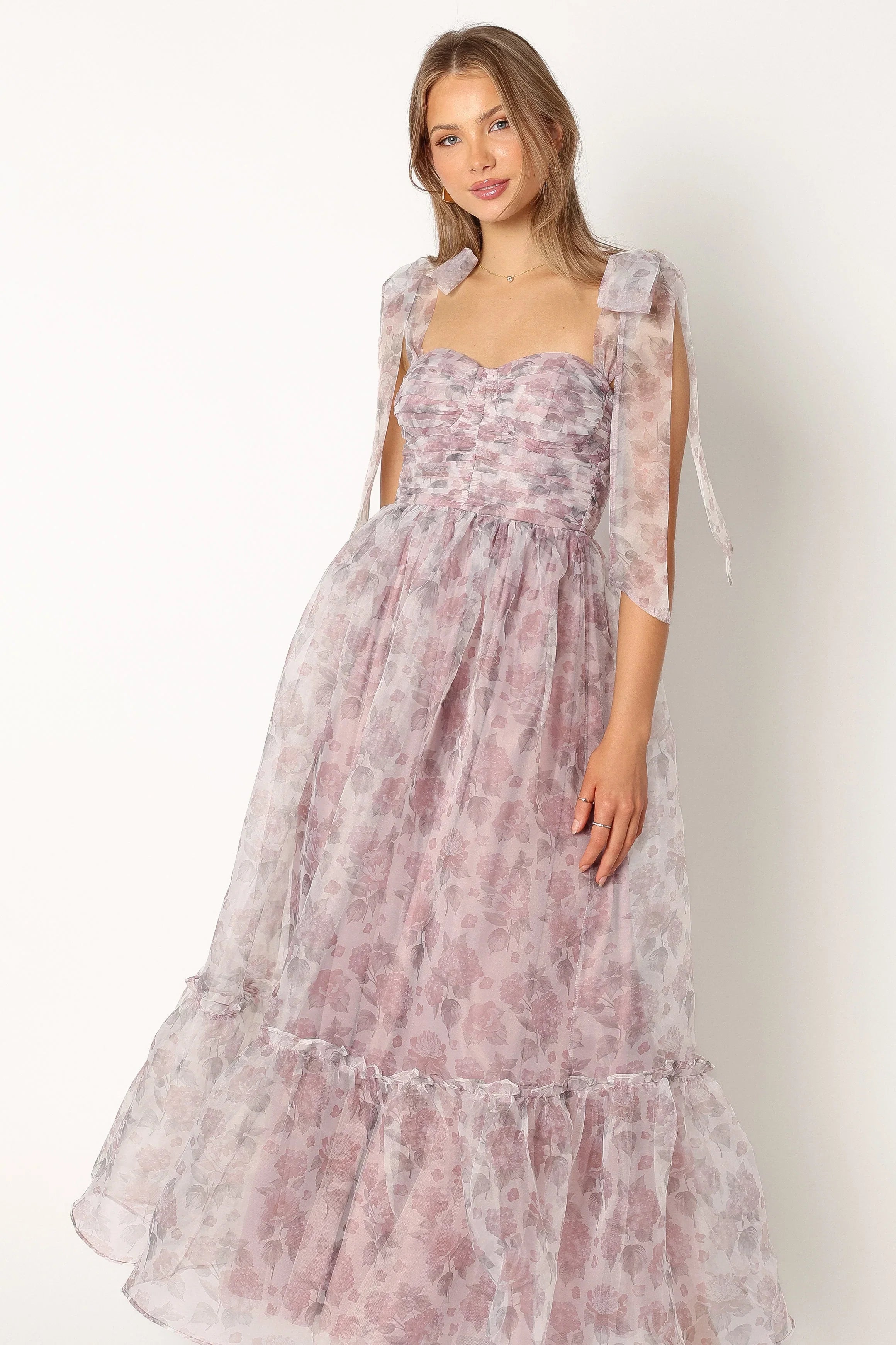 Floret Midi Dress Dark Purple
